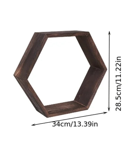 Hexagon Floating Wall Shelf, Hexagon Storage Rack - for Home Decoration Lovers - Perfect Gift - Suitable for Bathroom, Bedroom