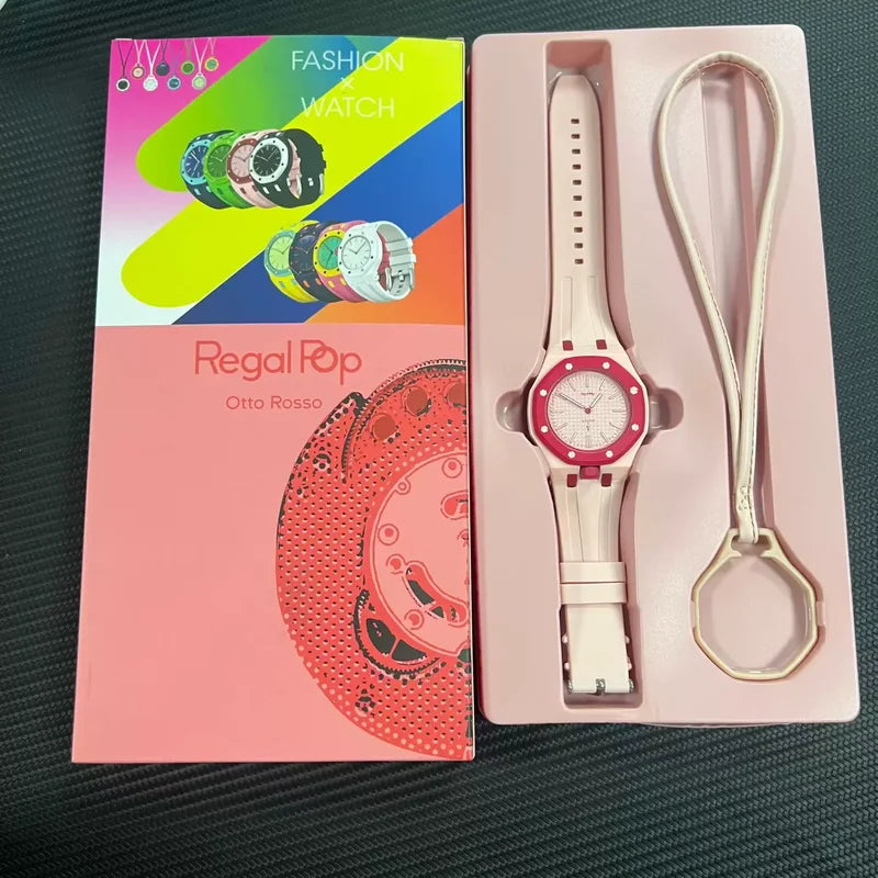 New Ap Swatch Joint Royal Oak Quartz Watch Cute Fashion Exquisite Watch 1 to 1 Replica Logo Silicone Strap Holiday Surprise Gift