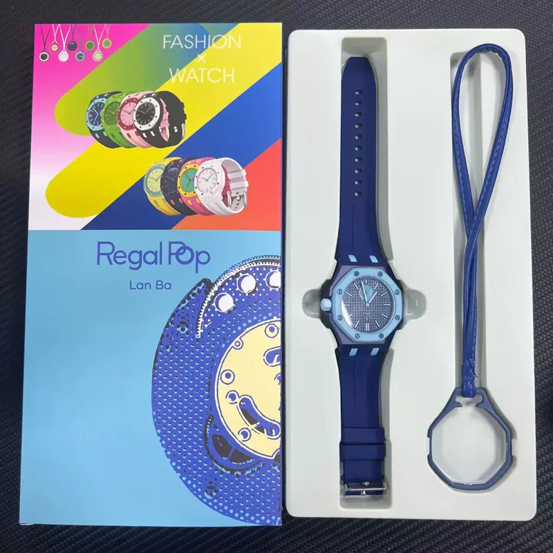 New Ap Swatch Joint Royal Oak Quartz Watch Cute Fashion Exquisite Watch 1 to 1 Replica Logo Silicone Strap Holiday Surprise Gift