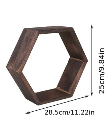 Hexagon Floating Wall Shelf, Hexagon Storage Rack - for Home Decoration Lovers - Perfect Gift - Suitable for Bathroom, Bedroom