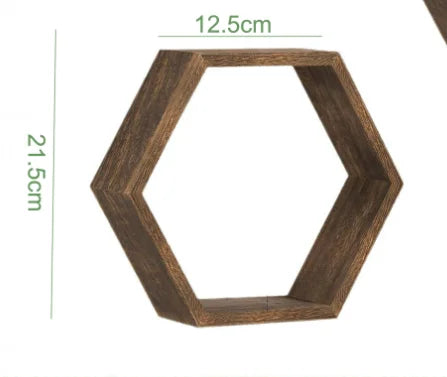 Hexagon Floating Wall Shelf, Hexagon Storage Rack - for Home Decoration Lovers - Perfect Gift - Suitable for Bathroom, Bedroom