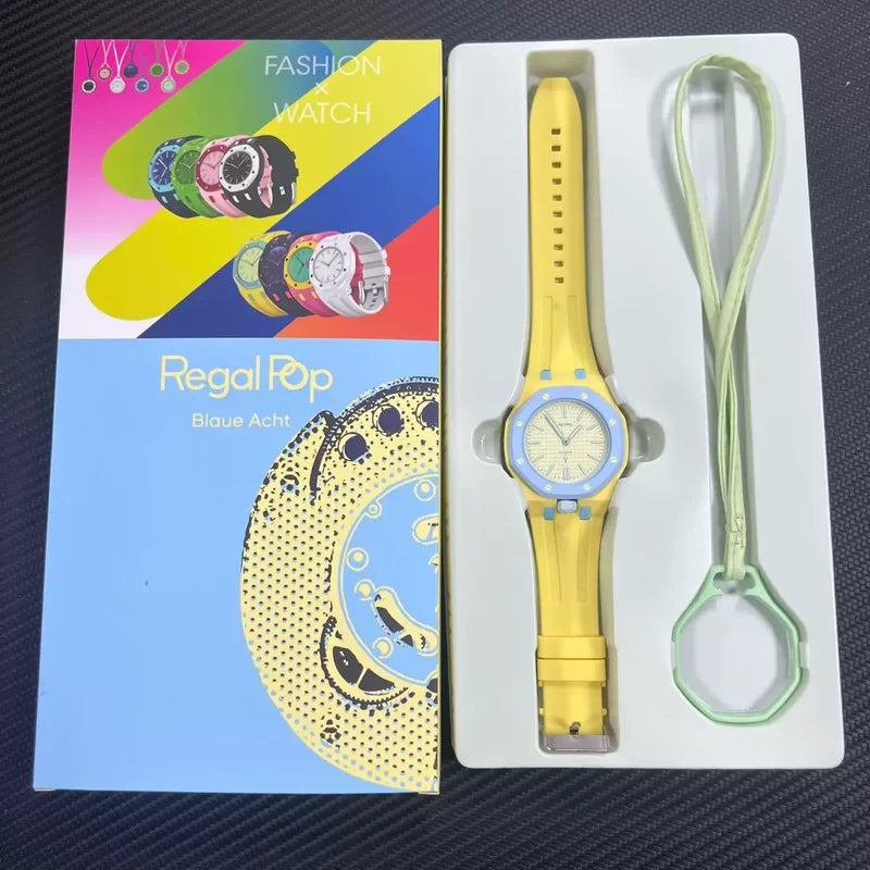 New Ap Swatch Joint Royal Oak Quartz Watch Cute Fashion Exquisite Watch 1 to 1 Replica Logo Silicone Strap Holiday Surprise Gift